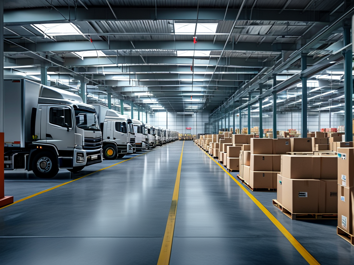 Cross dock warehouse distribution center cargo logistics facility