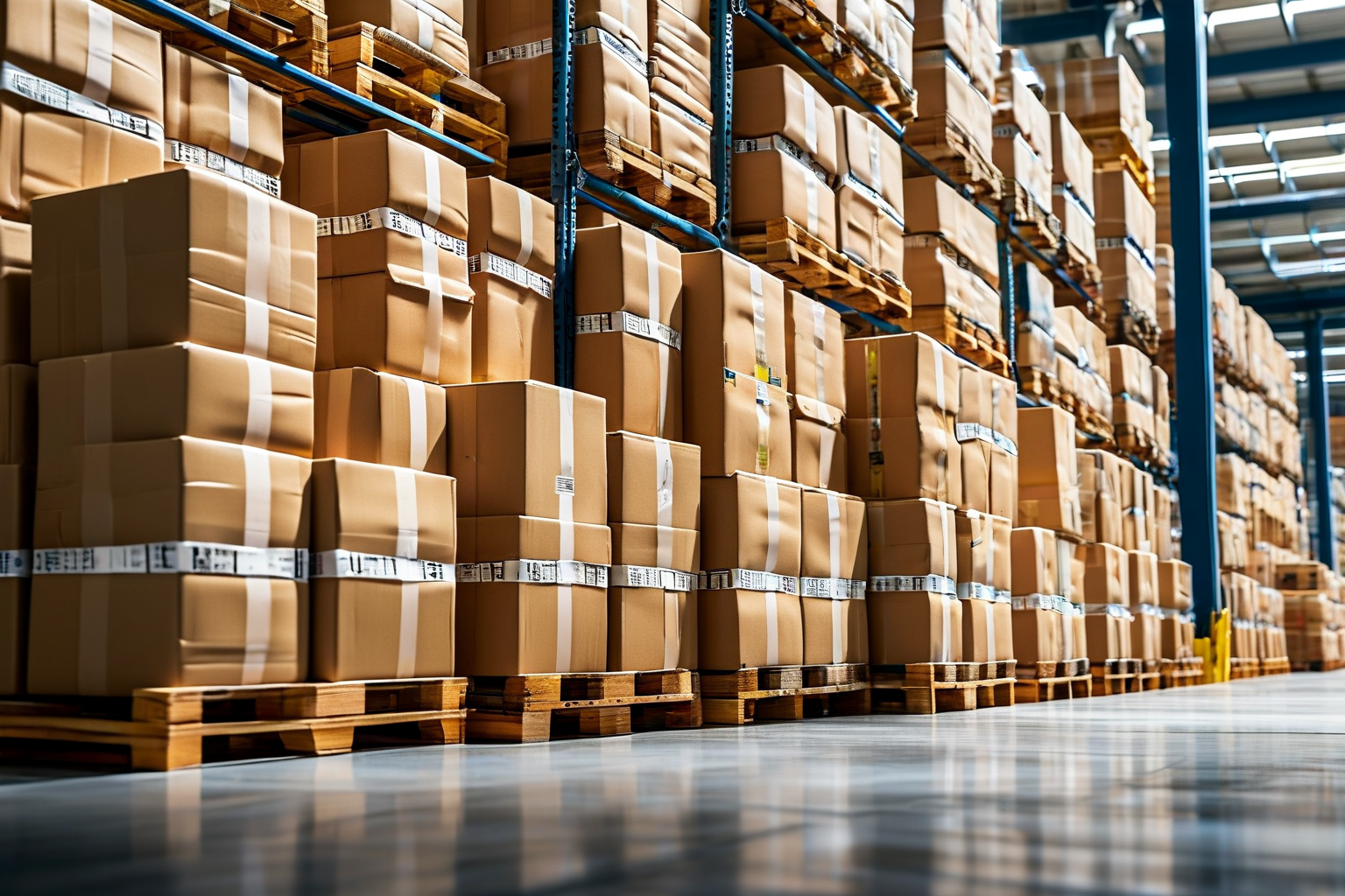 Pallets prepared to reduce LCL shipping costs